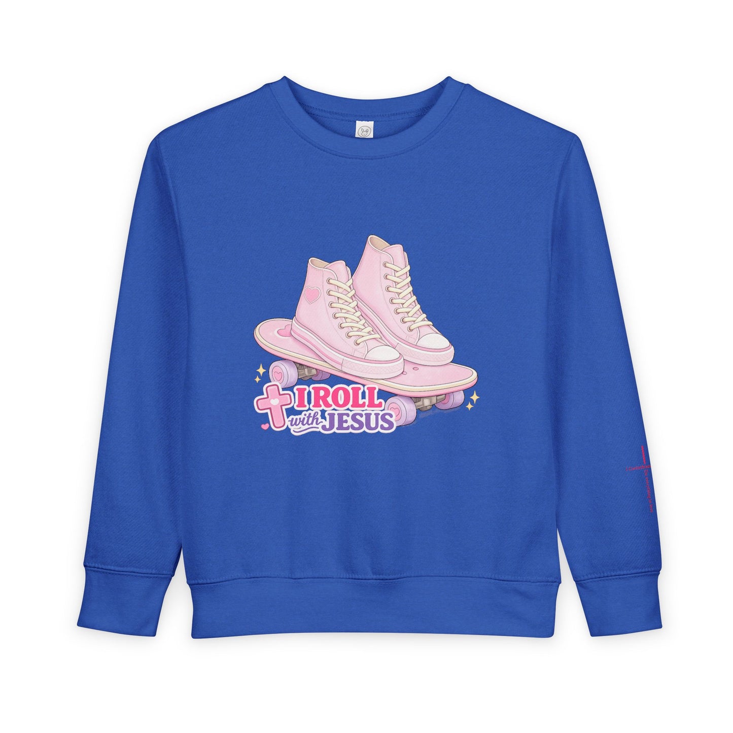 Toddler Sweatshirt — "I Roll With Jesus" Christian Toddler Tee
