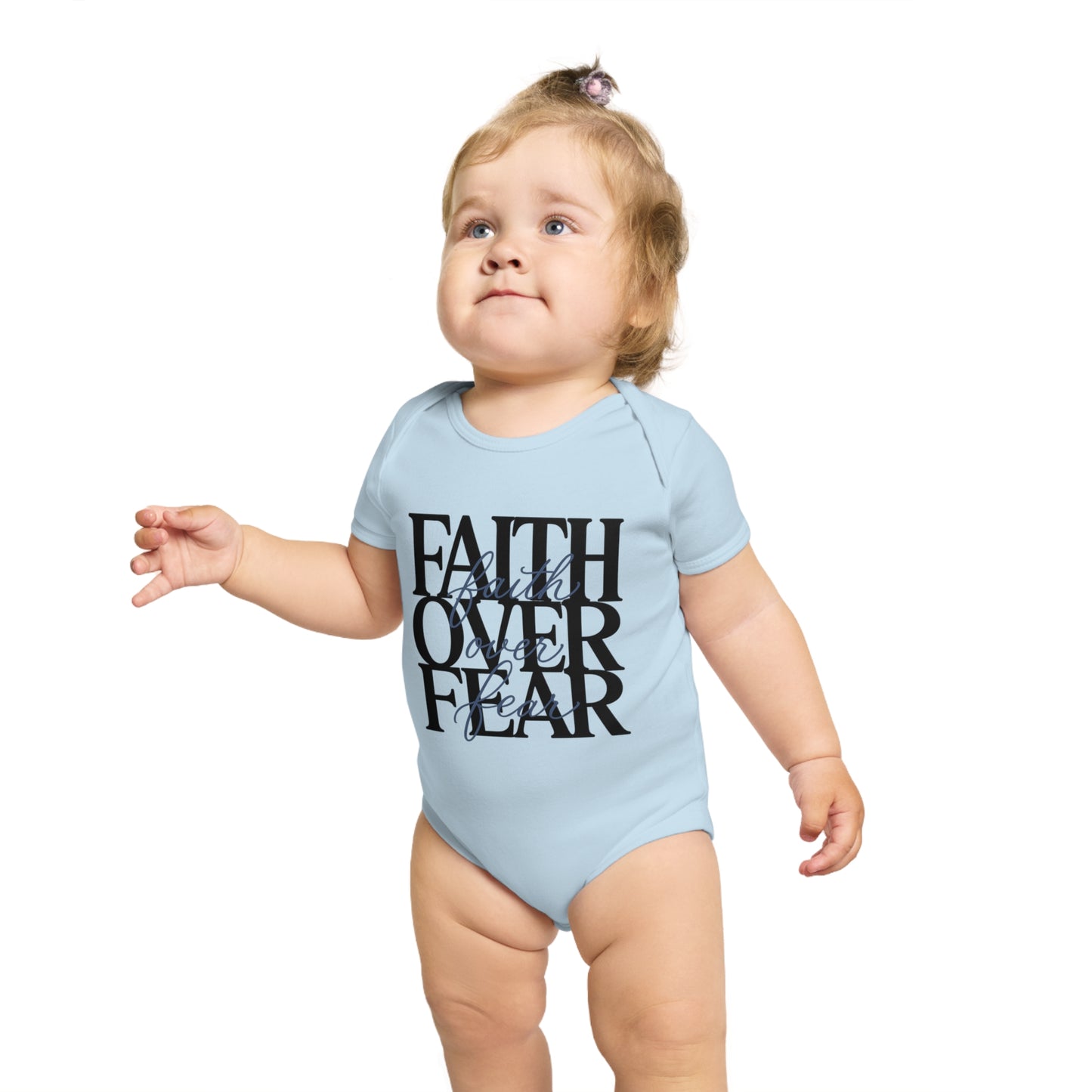Faith Over Fear Baby Bodysuit — Christian Infant Onesie