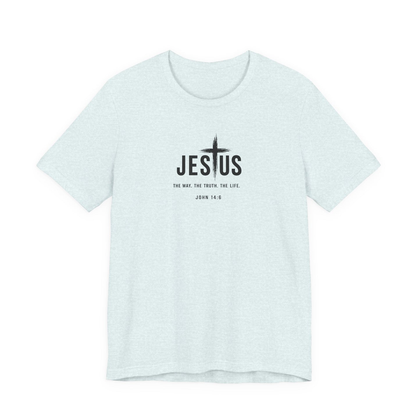 Faith Over Everything Christian Tee — "Jesus" Cross Design, John 14:6 Inspirational Shirt