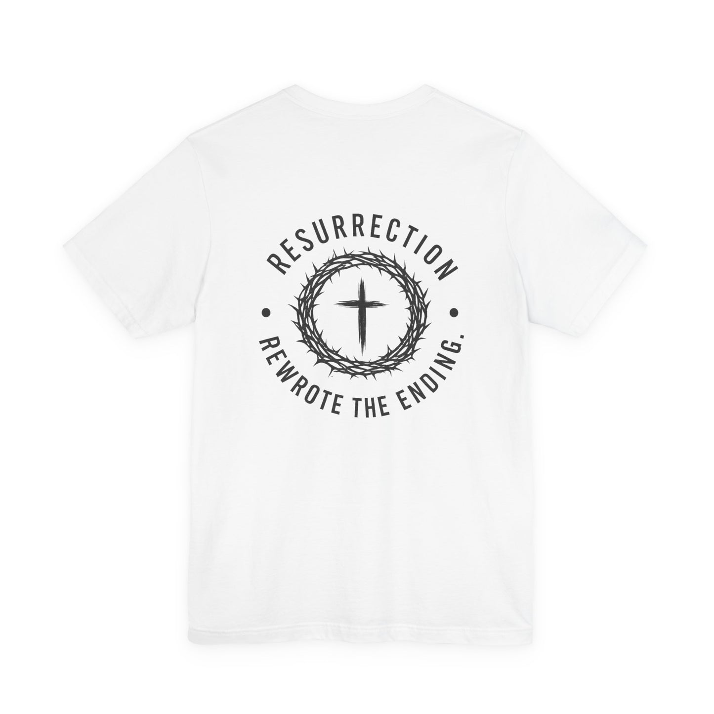Christian Fish Tee — Small Circular 'JESUS' Design, Faith Graphic Shirt