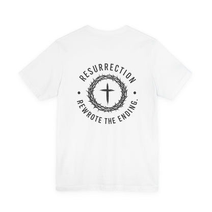 Christian Fish Tee — Small Circular 'JESUS' Design, Faith Graphic Shirt