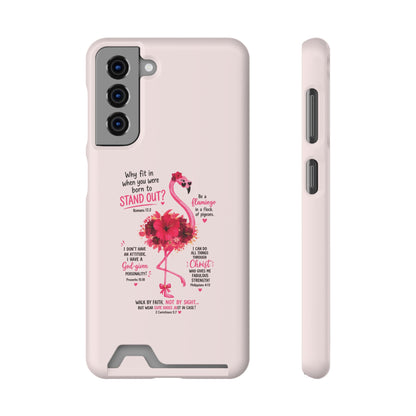 Flamingo 'Stand Out' Phone Card Case — Slim Wallet iPhone Case