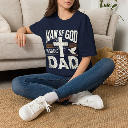 Man of God Dad T-Shirt – Christian Husband & Father Faith Tee
