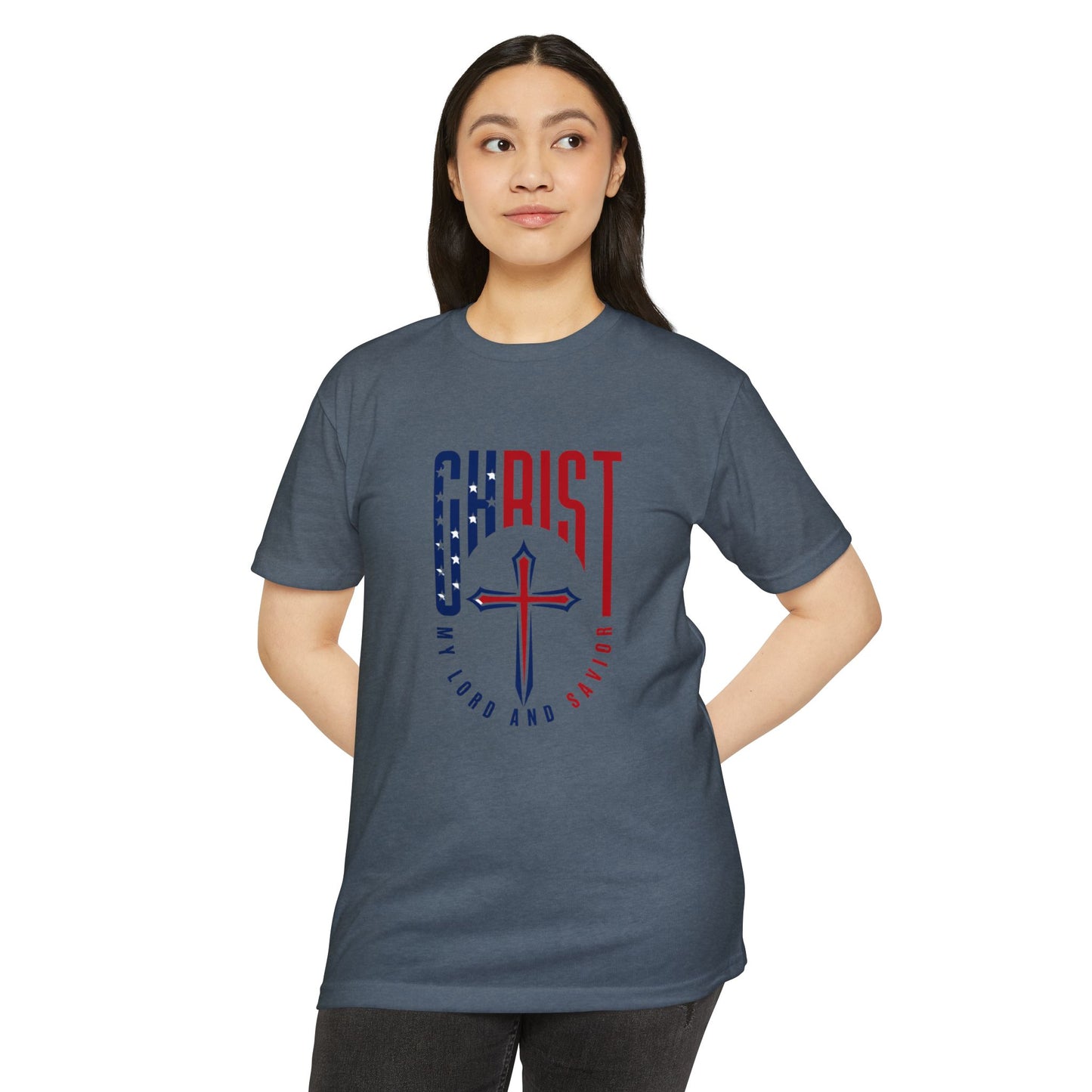 UNISEX Christ Cross T‑Shirt — My Lord and Savior Patriotic Christian Tee
