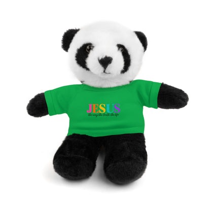 Jesus Rainbow Tee Teddy Bear - Plush Stuffed Animal with Faith Shirt