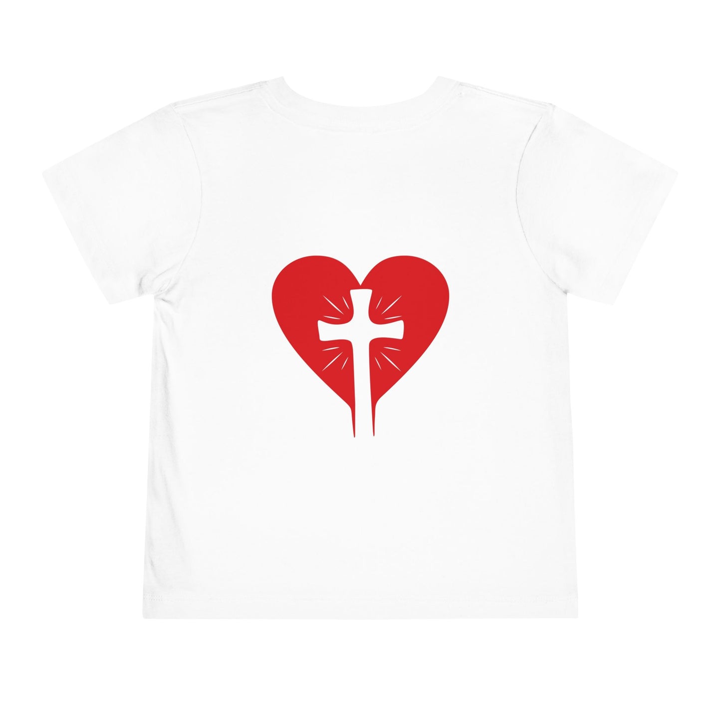 Toddler Tee - "250 Years of America" Patriotic 4th of July Shirt with Heart Cross Back