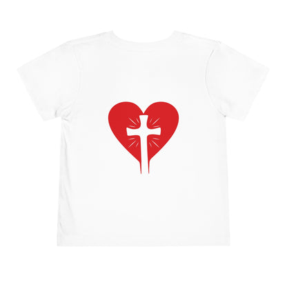 Toddler Tee - "250 Years of America" Patriotic 4th of July Shirt with Heart Cross Back