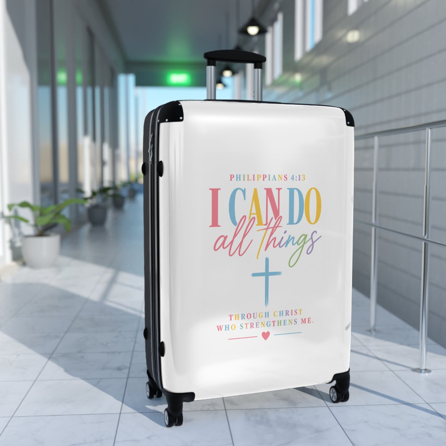 Inspirational "I Can Do All Things" Carry-On Suitcase – Christian Travel Luggage (Philippians 4:13)