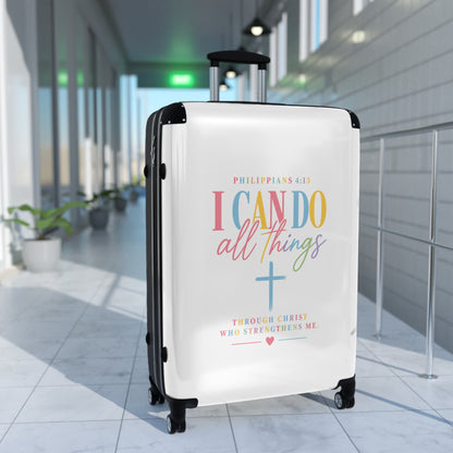 Inspirational "I Can Do All Things" Carry-On Suitcase – Christian Travel Luggage (Philippians 4:13)