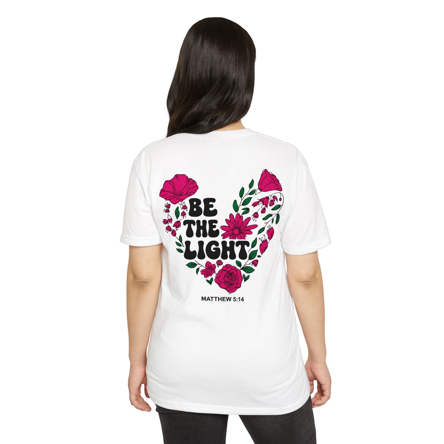 Be The Light Floral T-Shirt — Matthew 5:14 Inspirational Tee
