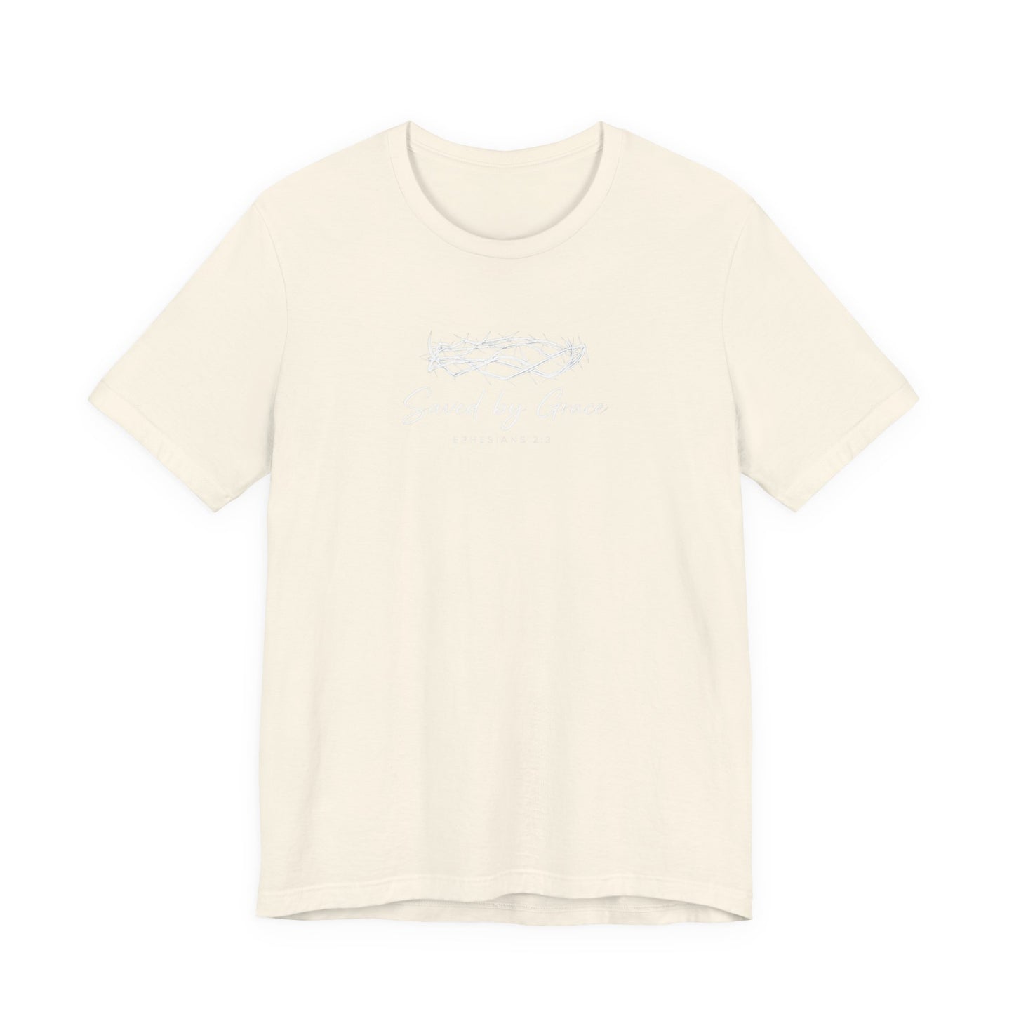 Faith Over Fear T-Shirt — "Saved by Grace" Christian Tee (Heart & Crown)