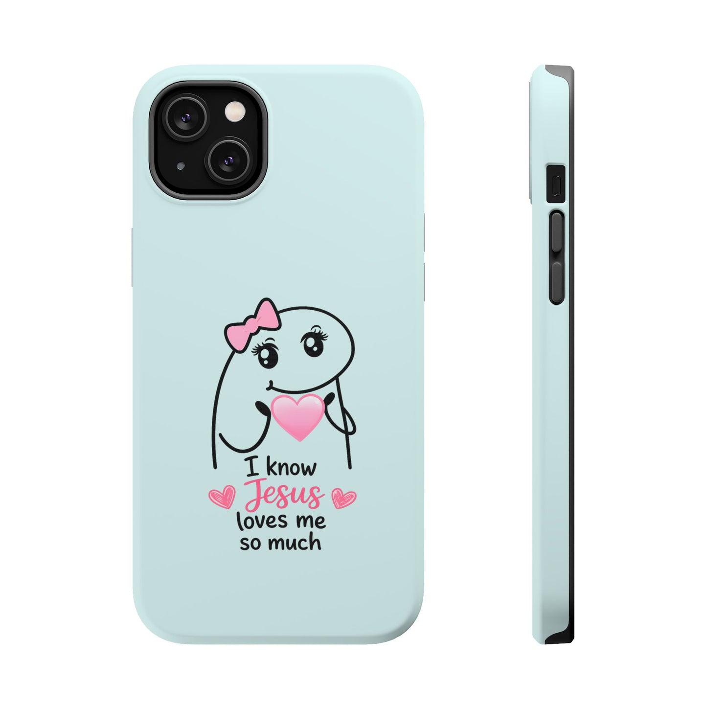 Christian Cute Heart Phone Case — "I Know Jesus Loves Me So Much" Magnetic Impact-Resistant Case