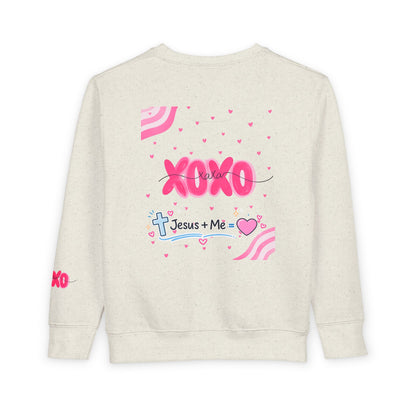 Toddler Sweatshirt - Pink Floral Flamingo "She is clothed" Valentine XOXO