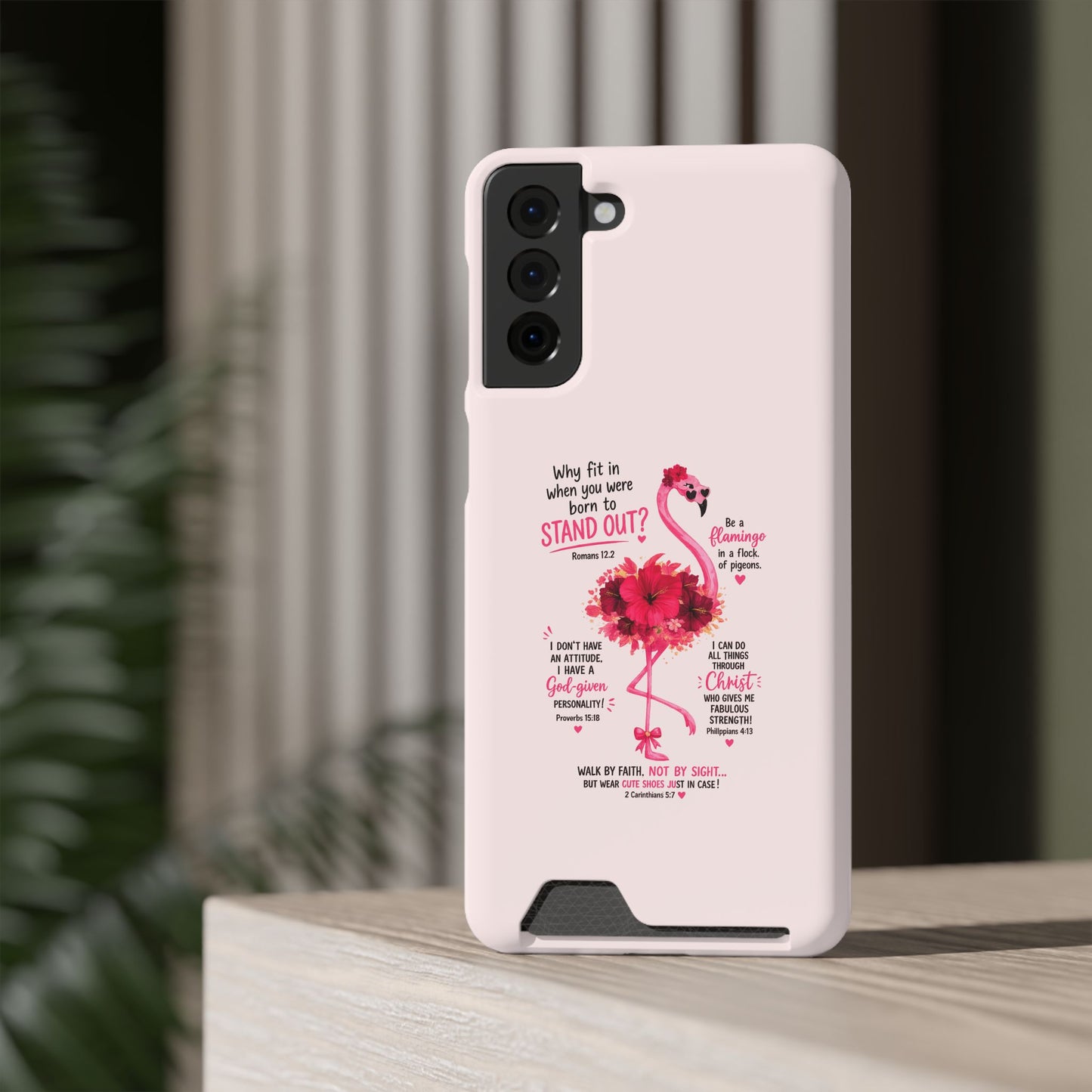 Flamingo 'Stand Out' Phone Card Case — Slim Wallet iPhone Case