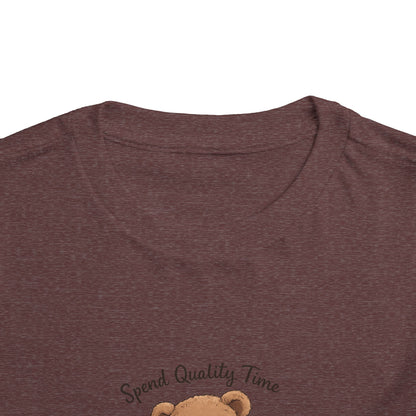 Toddler Tee — "Spend Quality Time with Jesus Today!" Bear Christian Kids Shirt