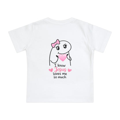 Christian Baby T-Shirt - "Christ is my firm foundation" Heart Design (I Know Jesus Loves Me)