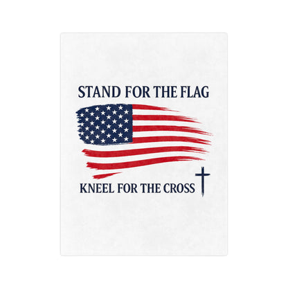 Stand for the Flag, Kneel for the Cross Velveteen Blanket