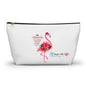 Flamingo Floral Accessory Pouch — Pink T‑Bottom Makeup Bag