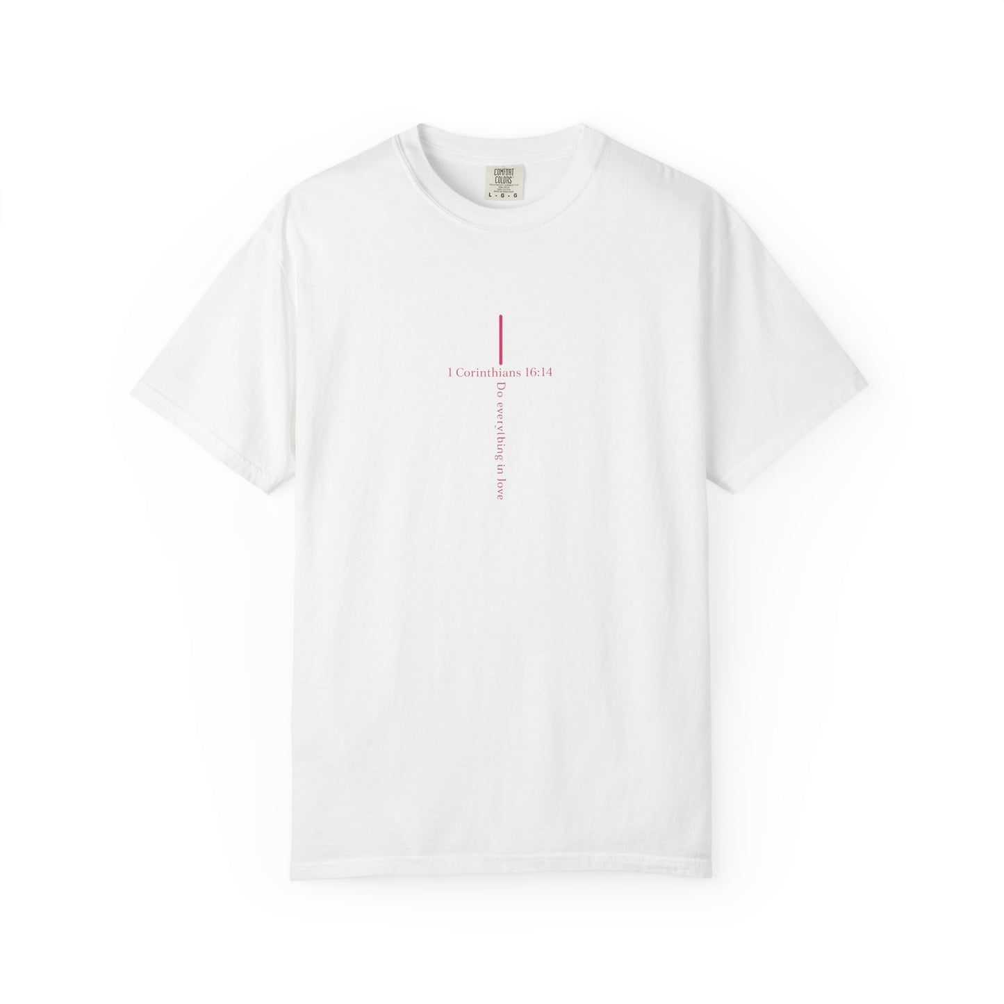 Minimalist Cross Tee — Subtle Vertical 'I Crossed Your Line' Graphic