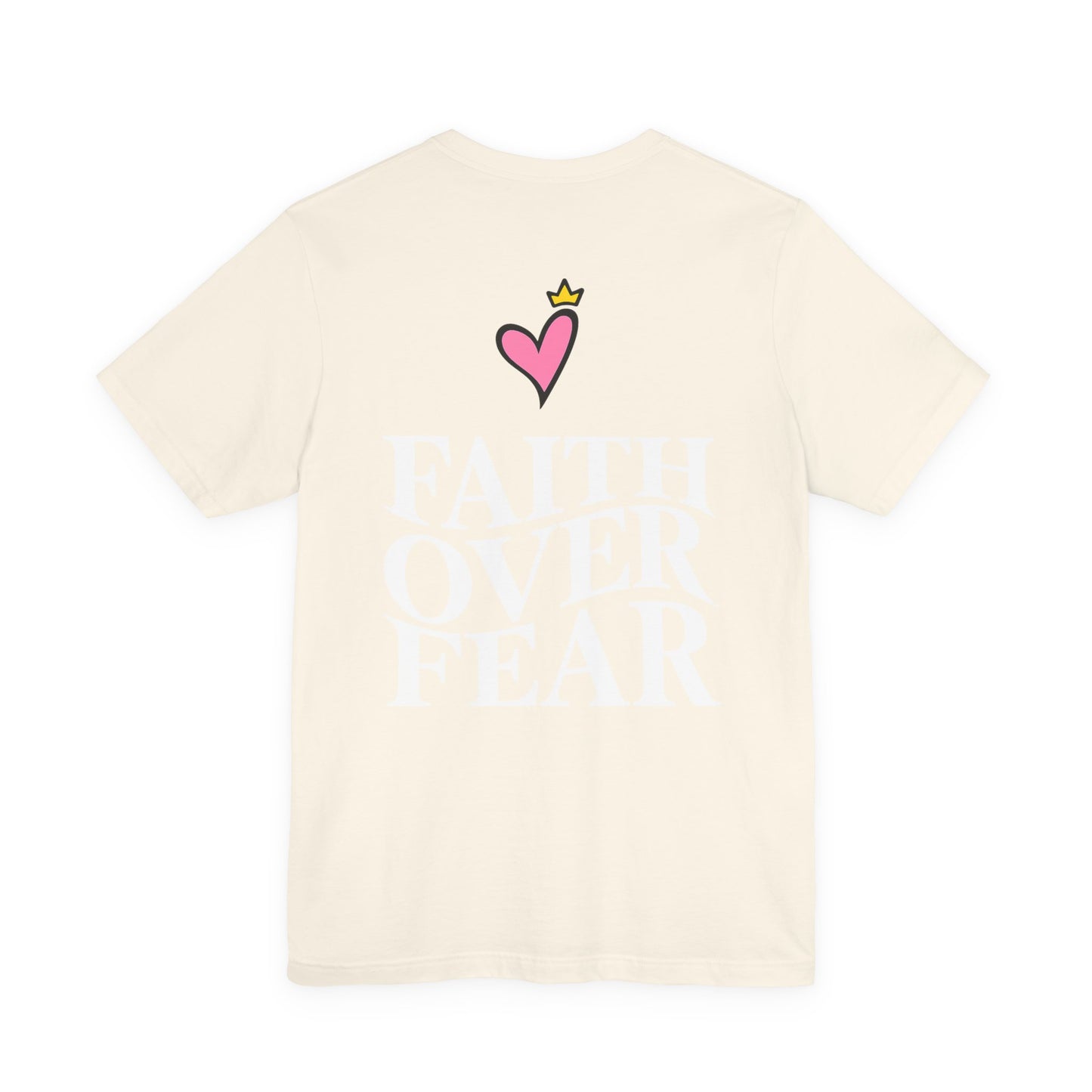 Faith Over Fear T-Shirt — "Saved by Grace" Christian Tee (Heart & Crown)