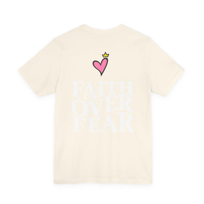 Faith Over Fear T-Shirt — "Saved by Grace" Christian Tee (Heart & Crown)
