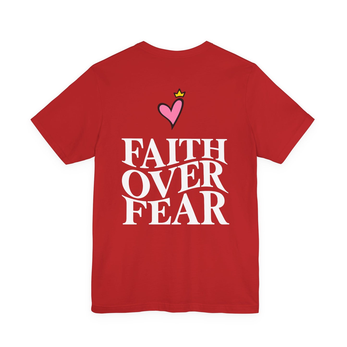 Faith Over Fear T-Shirt — "Saved by Grace" Christian Tee (Heart & Crown)
