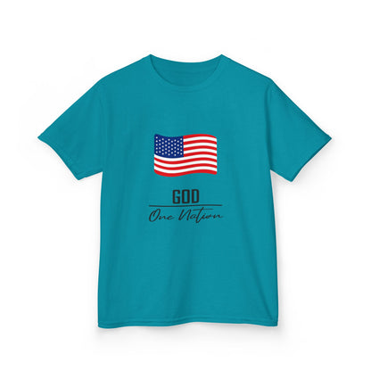 UNISEX Kids Tee — American Flag 'God One Nation' Patriotic T‑Shirt