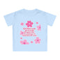 Baby T-Shirt — Pink Floral Christian Baby Tee “I Roll with Jesus” Inspirational Infant Shirt