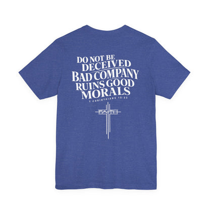 Christian Cross Tee — “Do Not Be Deceived” Inspirational Scripture T‑Shirt