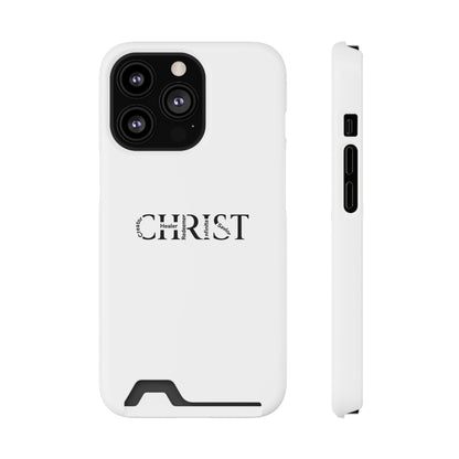 Christian Phone Card Case — Minimal 'CHRIST' Text Wallet Phone Case