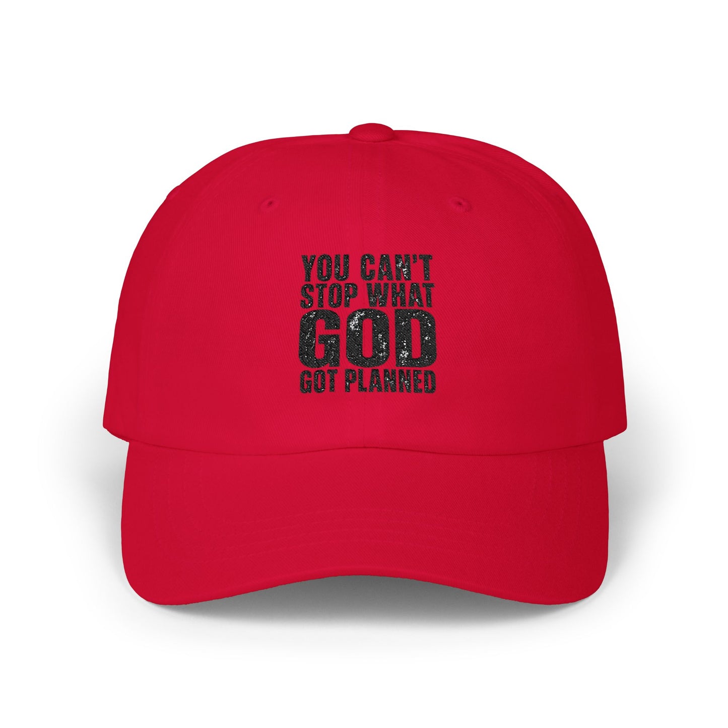You Can't Stop What God Got Planned Dad Cap — Christian Inspirational Baseball Hat