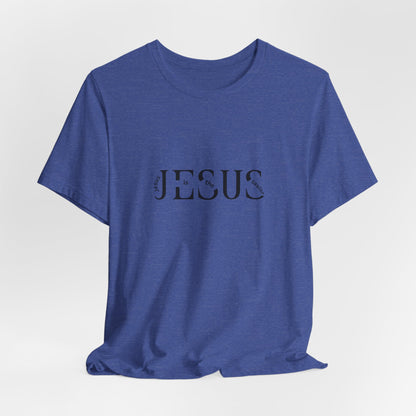 Jesus Minimalist Tee — Distressed Script Christian T-Shirt