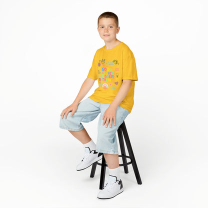 UNISEX Kids Tee — "God Is So Much Bigger Than" Colorful Faith Graphic