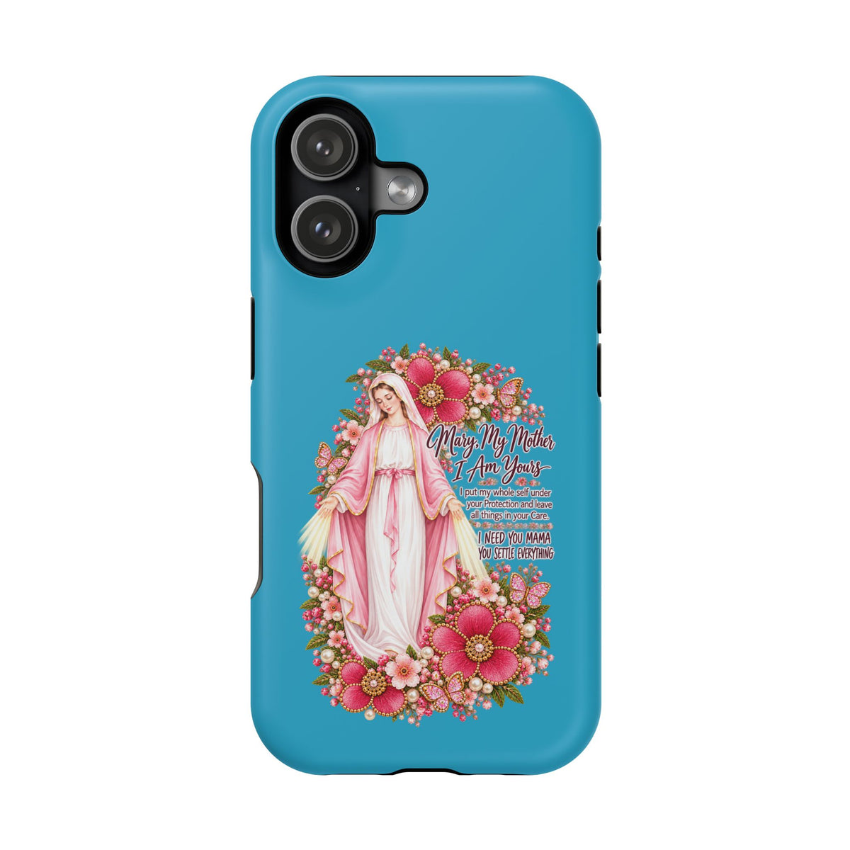 Religious Floral Phone Case — 'Blessed Virgin' Magnetic Impact-Resistant Case