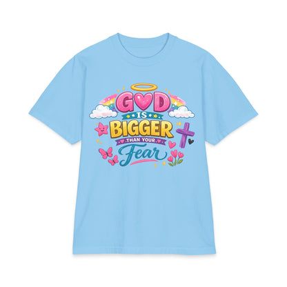 Faith Graphic T-Shirt — "God Is Bigger Than Your Fear" Inspirational Christian Tee