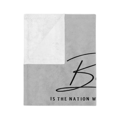 Blessed Is The Nation Microfiber Blanket — Psalm 33:12 Inspirational Throw