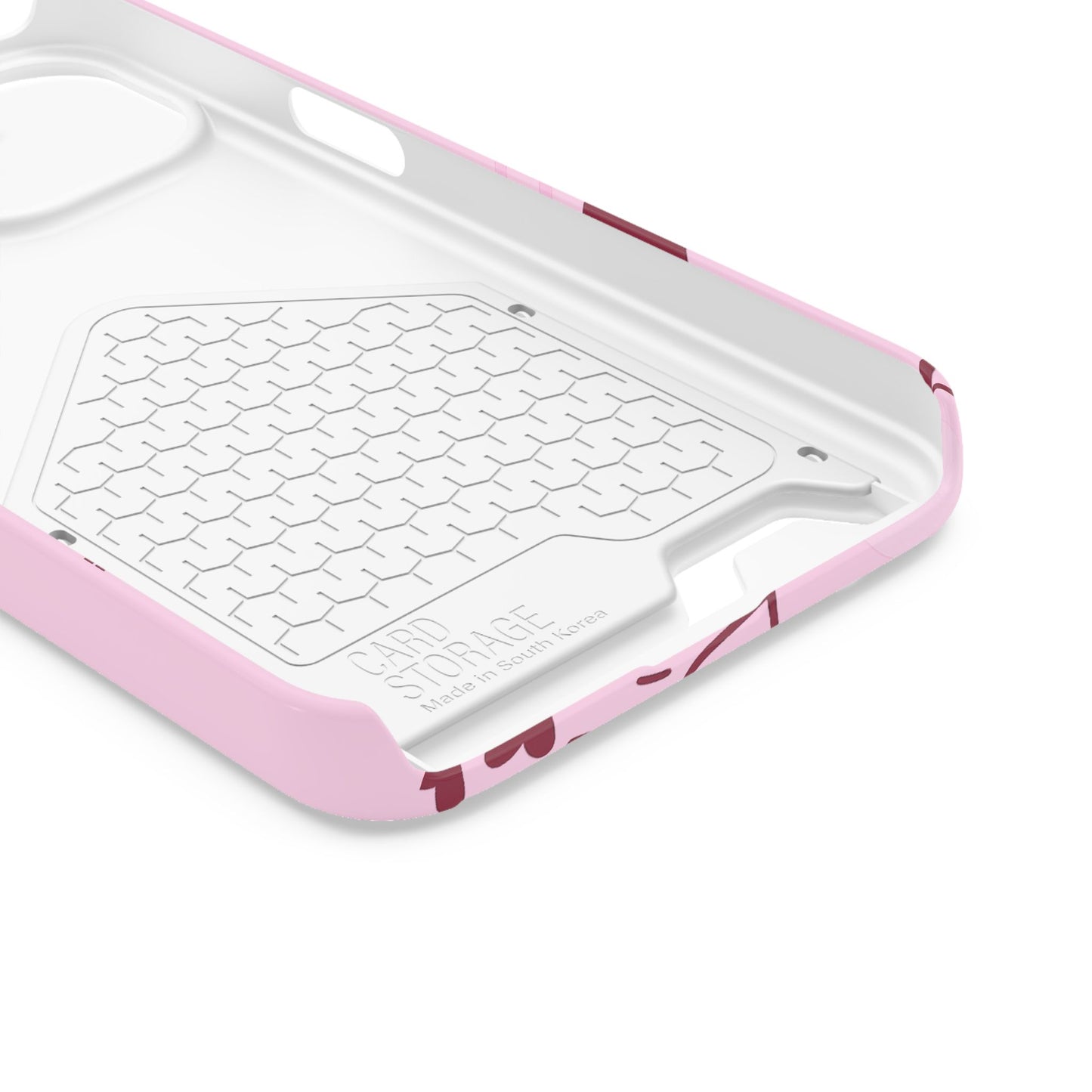 Pink "Child of God" Phone Card Case — Heart Pattern Religious Phone Case with Card Holder