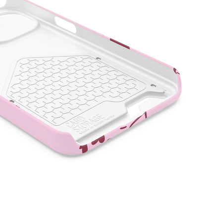 Pink "Child of God" Phone Card Case — Heart Pattern Religious Phone Case with Card Holder