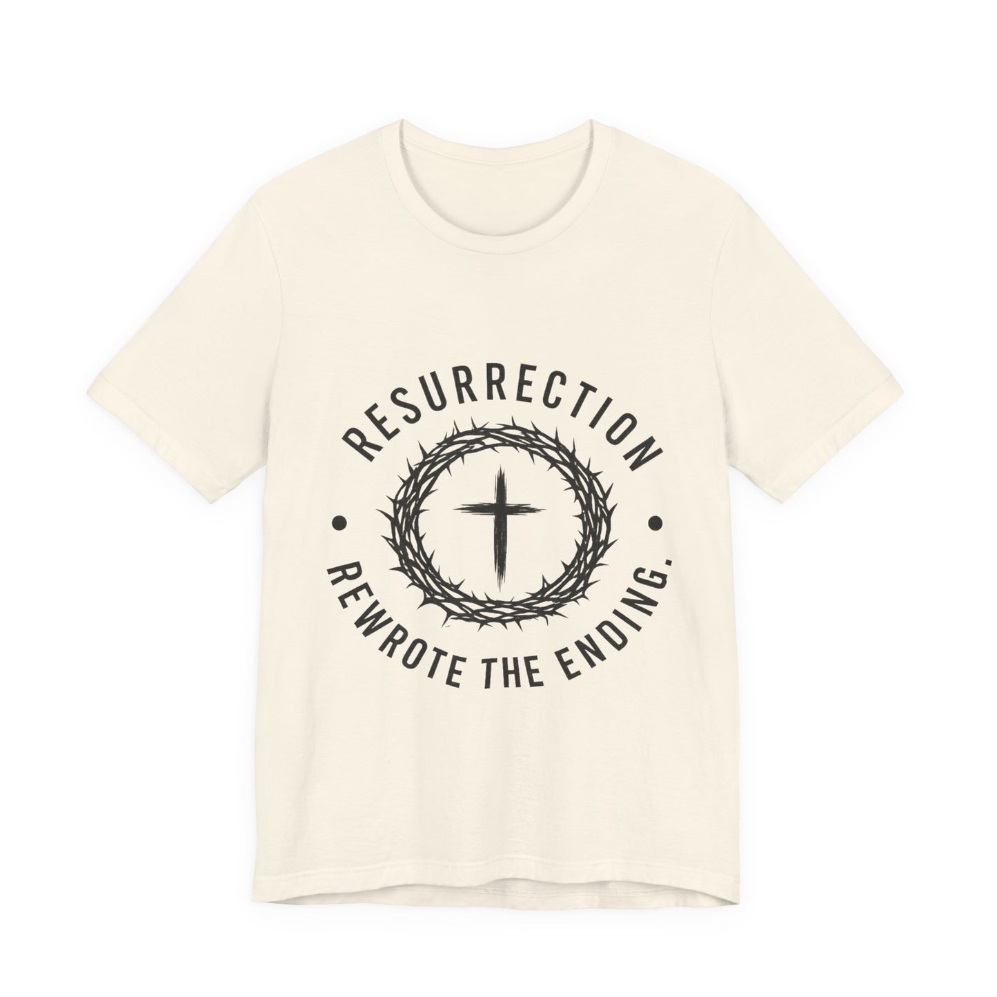 Resurrection Cross T‑Shirt — "Resurrection Rewrote the Ending" Christian Tee