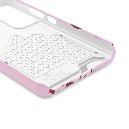 Pink "Child of God" Phone Card Case — Heart Pattern Religious Phone Case with Card Holder