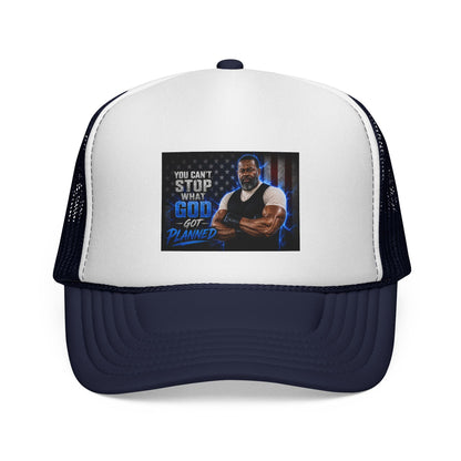 Trucker Cap — "You Can't Stop What God Got Planned" Faith Mesh Hat