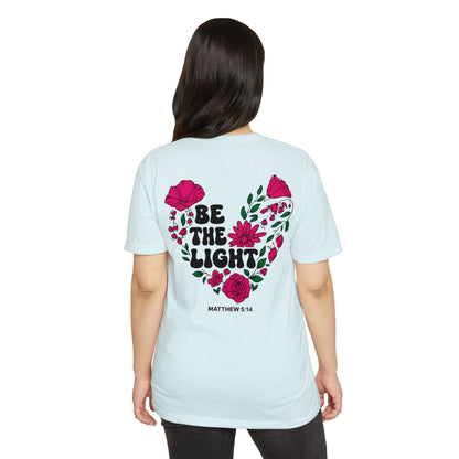 Be The Light Floral T-Shirt — Matthew 5:14 Inspirational Tee