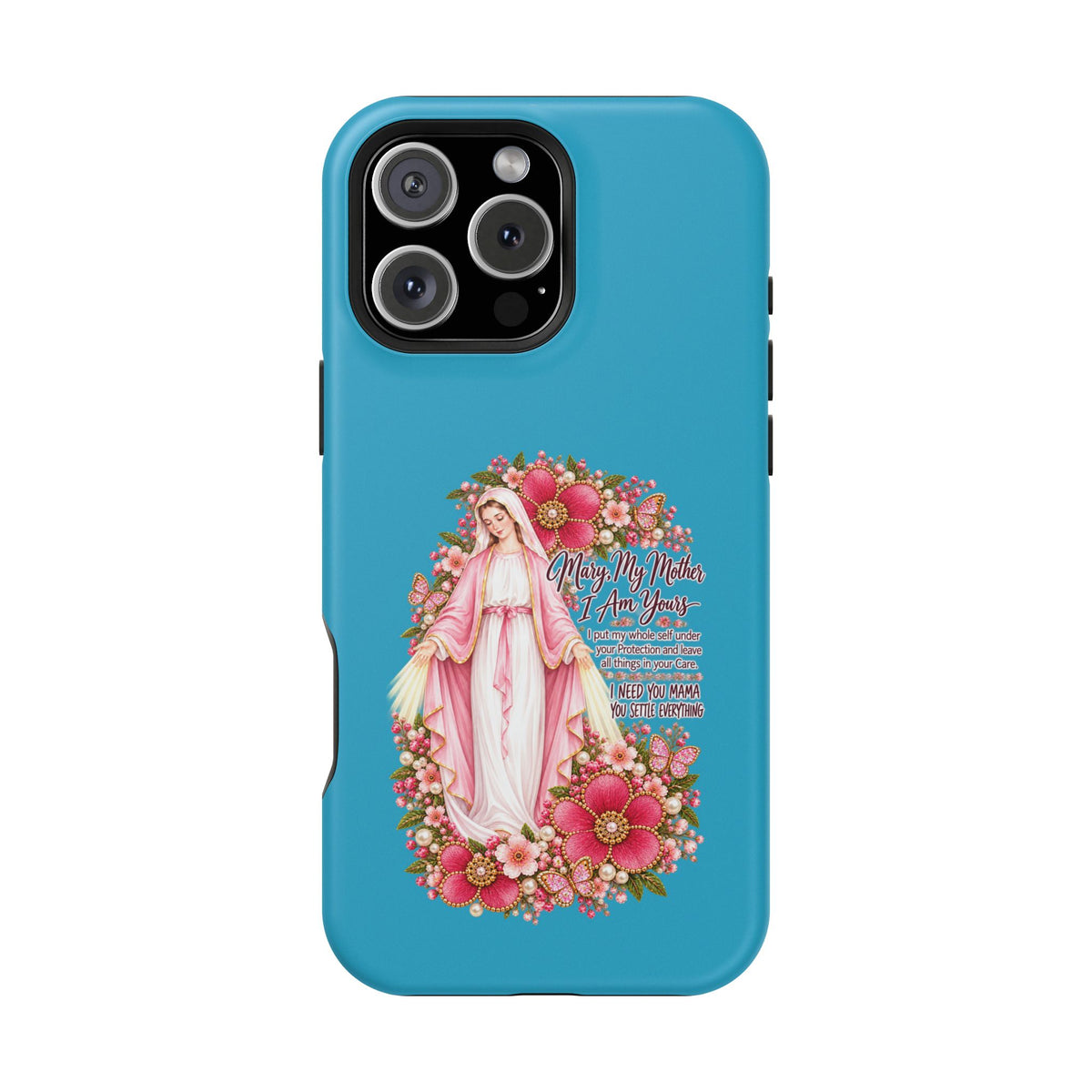 Religious Floral Phone Case — 'Blessed Virgin' Magnetic Impact-Resistant Case