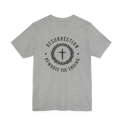 Christian Fish Tee — Small Circular 'JESUS' Design, Faith Graphic Shirt