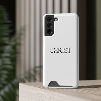 Christian Phone Card Case — Minimal 'CHRIST' Text Wallet Phone Case