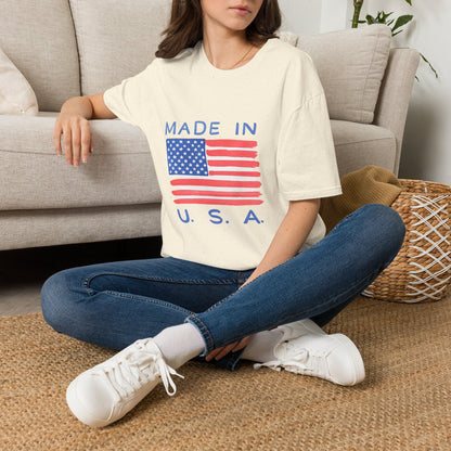 Made in U.S.A. T-Shirt — American Flag Graphic Tee