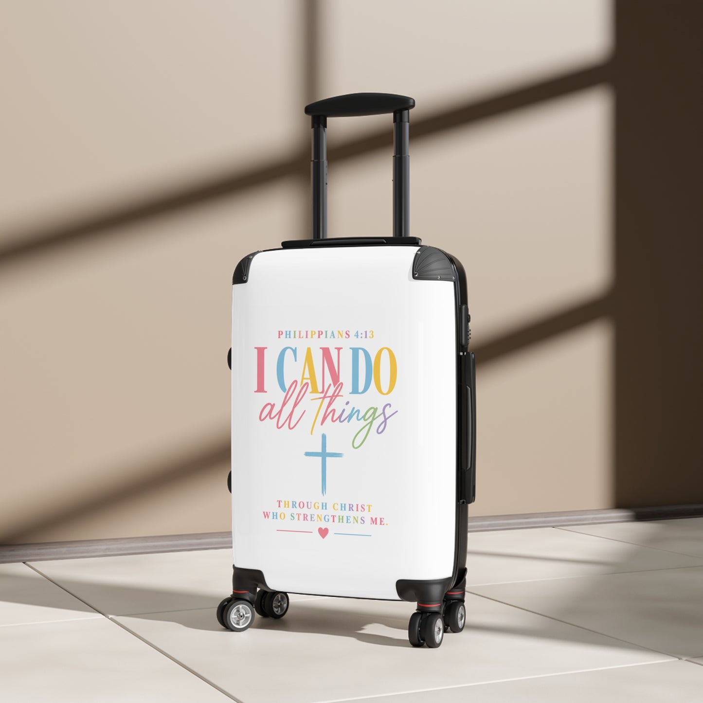 Inspirational "I Can Do All Things" Carry-On Suitcase – Christian Travel Luggage (Philippians 4:13)