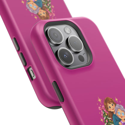 Magenta Christmas Grandma Phone Case — "Abuela, eres un regalo de Dios. ¡Feliz Navidad!" Magnetic Impact-Resistant