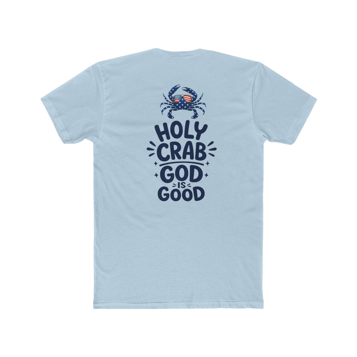 Holy Crab God Is Good T-Shirt — Christian Coastal Tee with Cross & Crab Design