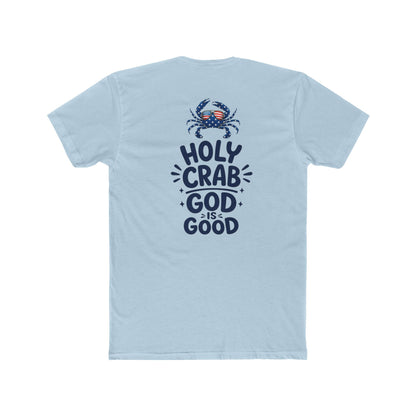 Holy Crab God Is Good T-Shirt — Christian Coastal Tee with Cross & Crab Design